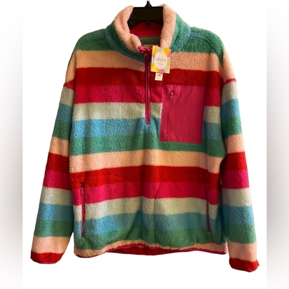 Cabana Multicolor Soft Plush Sherpa Pullover -New With Tags!